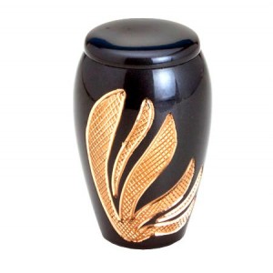 Brass Keepsake Small Urn (Pewter with Gold Detail)